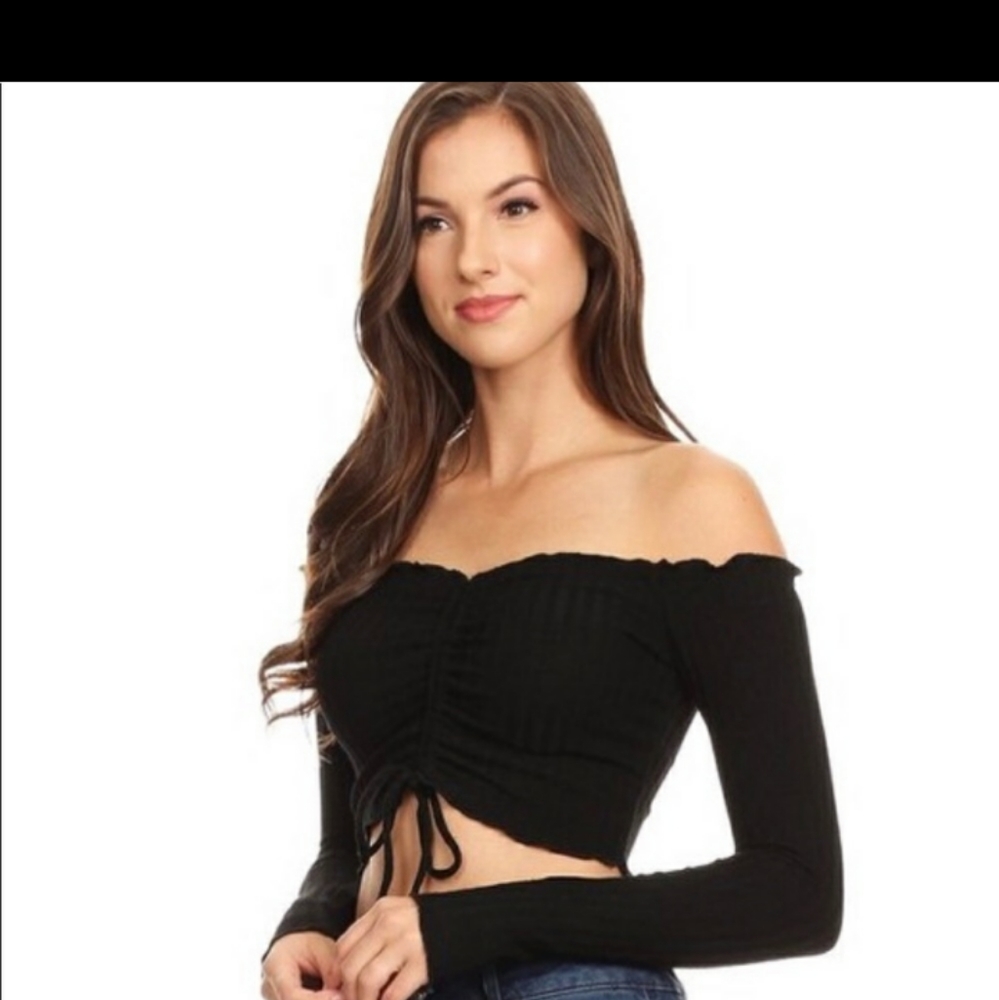 Black long sleeve tube top. Sz-M